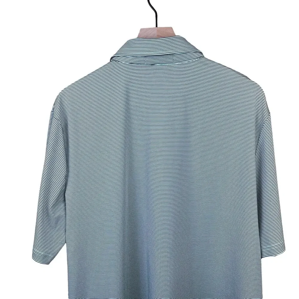 Ralph Lauren Men Size XL Green White Striped Polo Golf Lightweight Outdoor Shirt